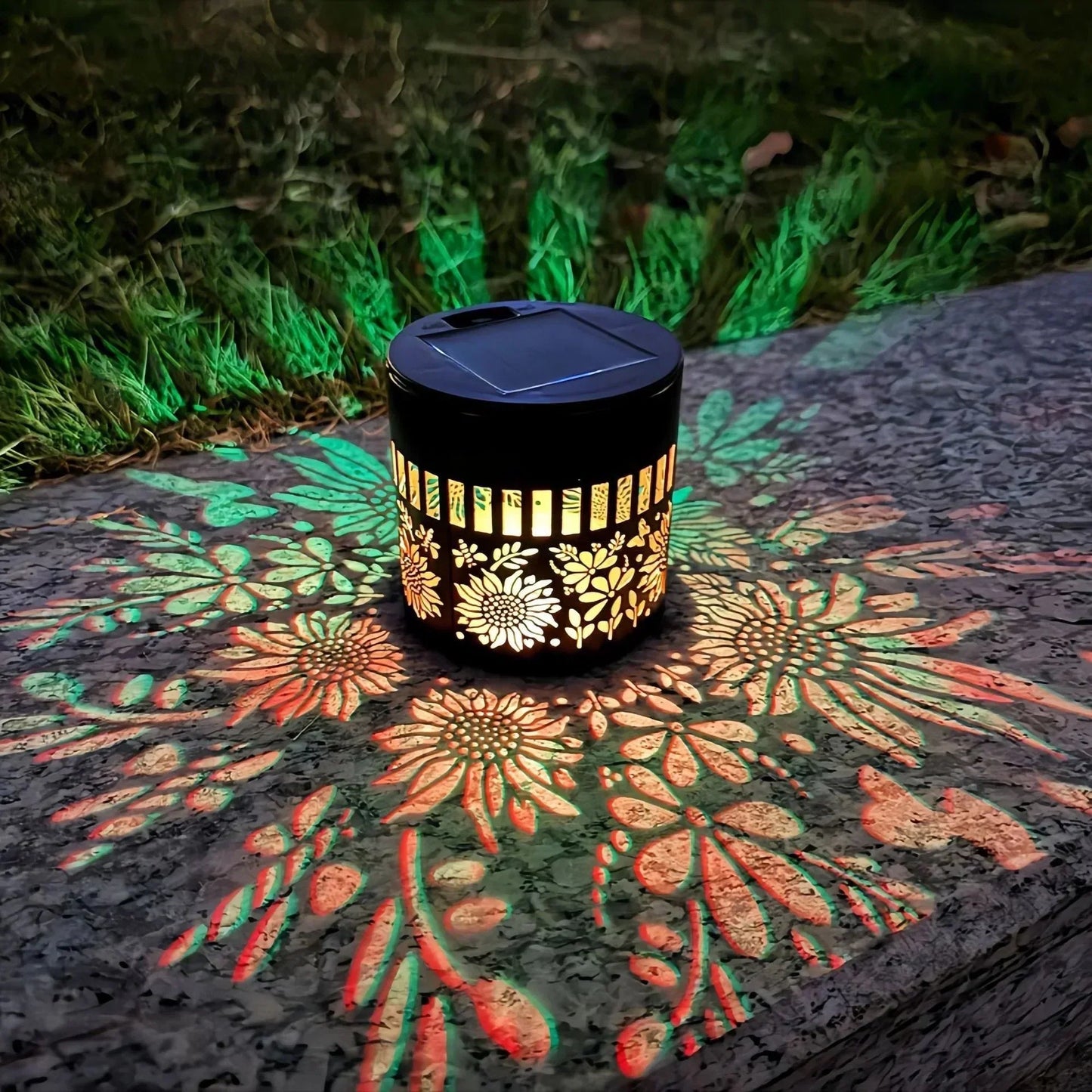 🎁2026 New Arrivals💥Solar Mandala Wall Light Outdoor Garden Fence Projector Lamp Patio Ambient Decor
