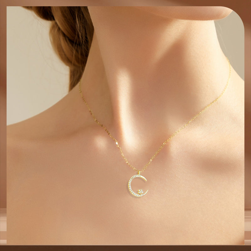 🌙✨Bright Night: Moon Star Necklace🎁Comes with Exquisite Gift Box