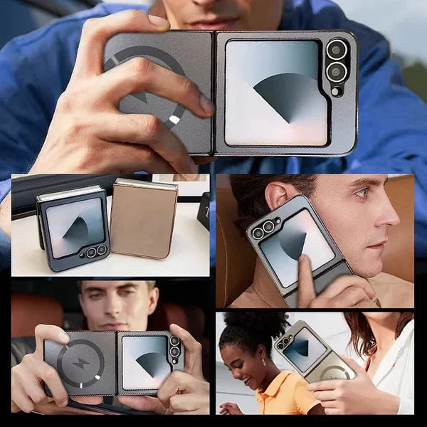 Electroplated Frosted Magnetic Cover for Samsung Galaxy Z Flip Series