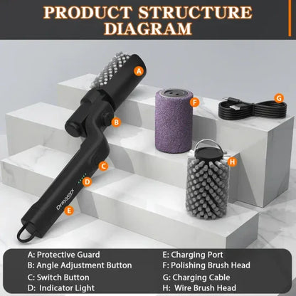 Electric BBQ Grill Brush Cordless and Rechargeable