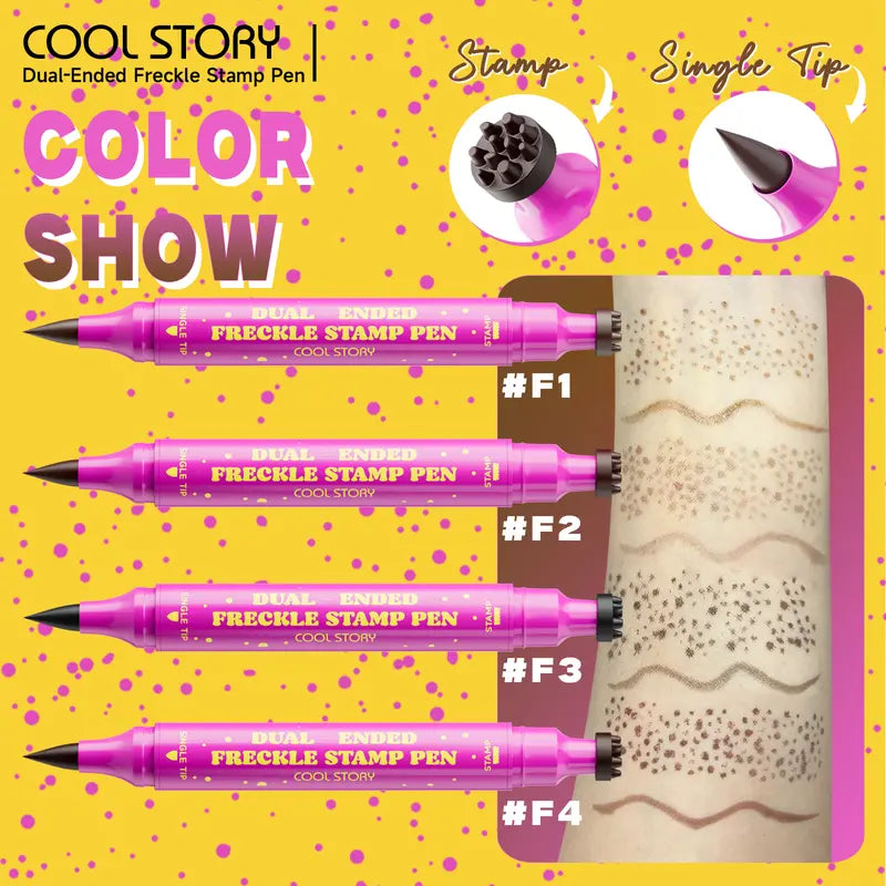 Waterproof Freckles Pen: Faux Freckle Stamp and Fine Tip Eyeliner for Realistic, Long-Lasting Freckles and Effortless Makeup, Perfect for Daily Wear and Cosplay