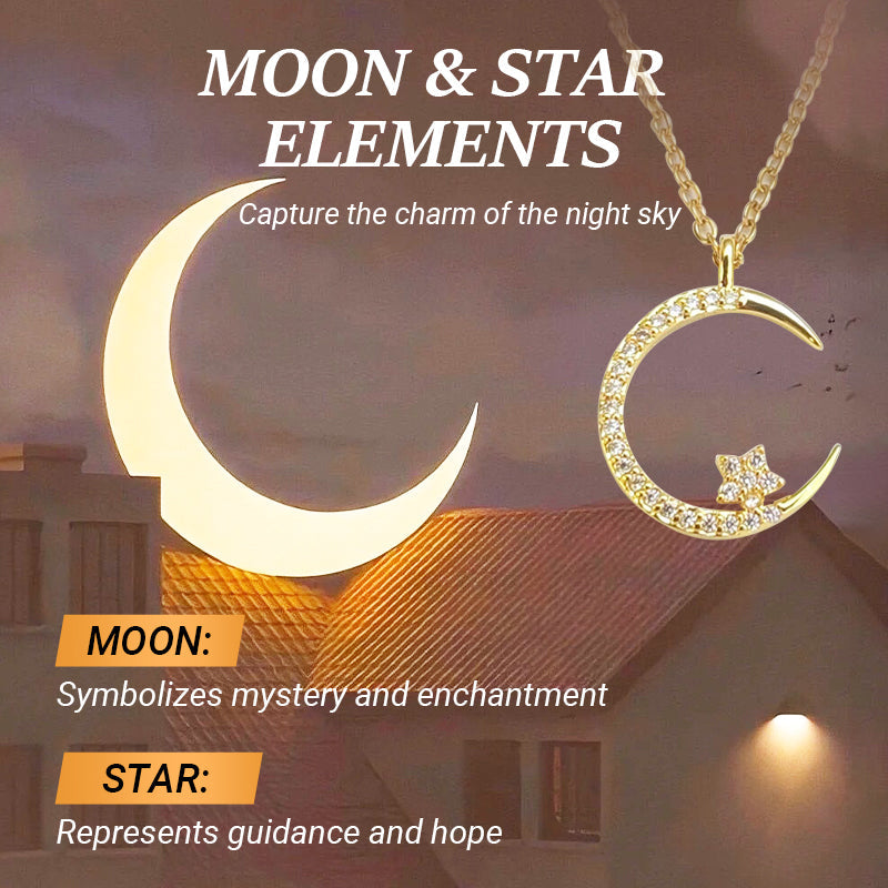 🌙✨Bright Night: Moon Star Necklace🎁Comes with Exquisite Gift Box