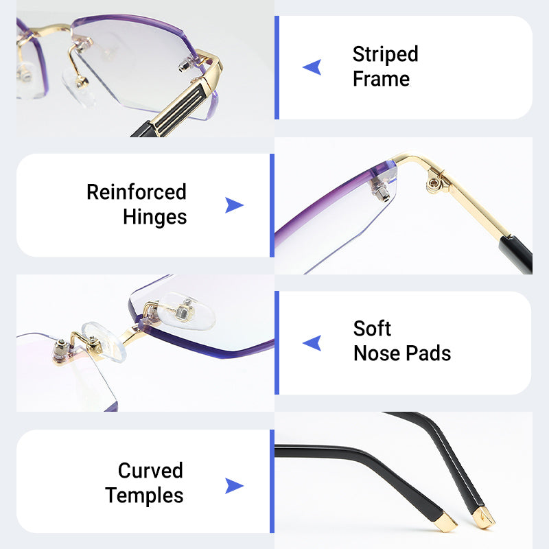 ✨Sapphire high hardness✨Anti blue progressive Far And Near Dual-Use Reading Glasses