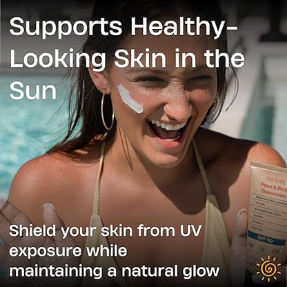 Sky and Sol Mineral Sunscreen SPF 50 | With Grass-Fed Tallow & Zinc Oxide | Non-Greasy Formula for Face & Body | Made Without Reef-Harming UV Filters