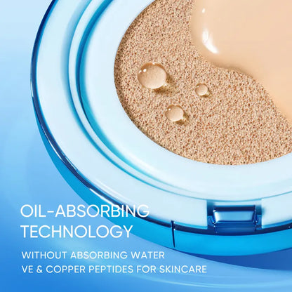 [New Shade Launch] SKINTIFIC Velvet Matte Cushion Foundation Blue Ultra Cover Powder Foundation, 12h Oil-Control, Lightweight, Long-Lasting, Waterproof Korean Cushion Makeup