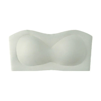 💞Womens Strapless Bras Push Up Bandeau Bra Non Slip Wireless Supportive Padded Bras Seamless Comfortable Tube Jelly Bra