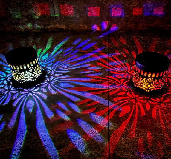 🎁2026 New Arrivals💥Solar Mandala Wall Light Outdoor Garden Fence Projector Lamp Patio Ambient Decor