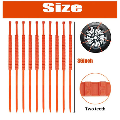 🔥10 Pcs/Pack🔥Universal Reusable Anti-skid Nylon Tire Chains